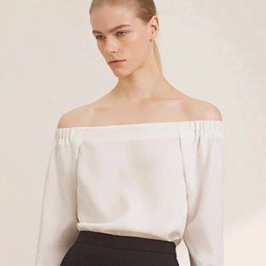 Babaton Aritiza White Off Shoulder Rodrigo Blouse Size Extra Small